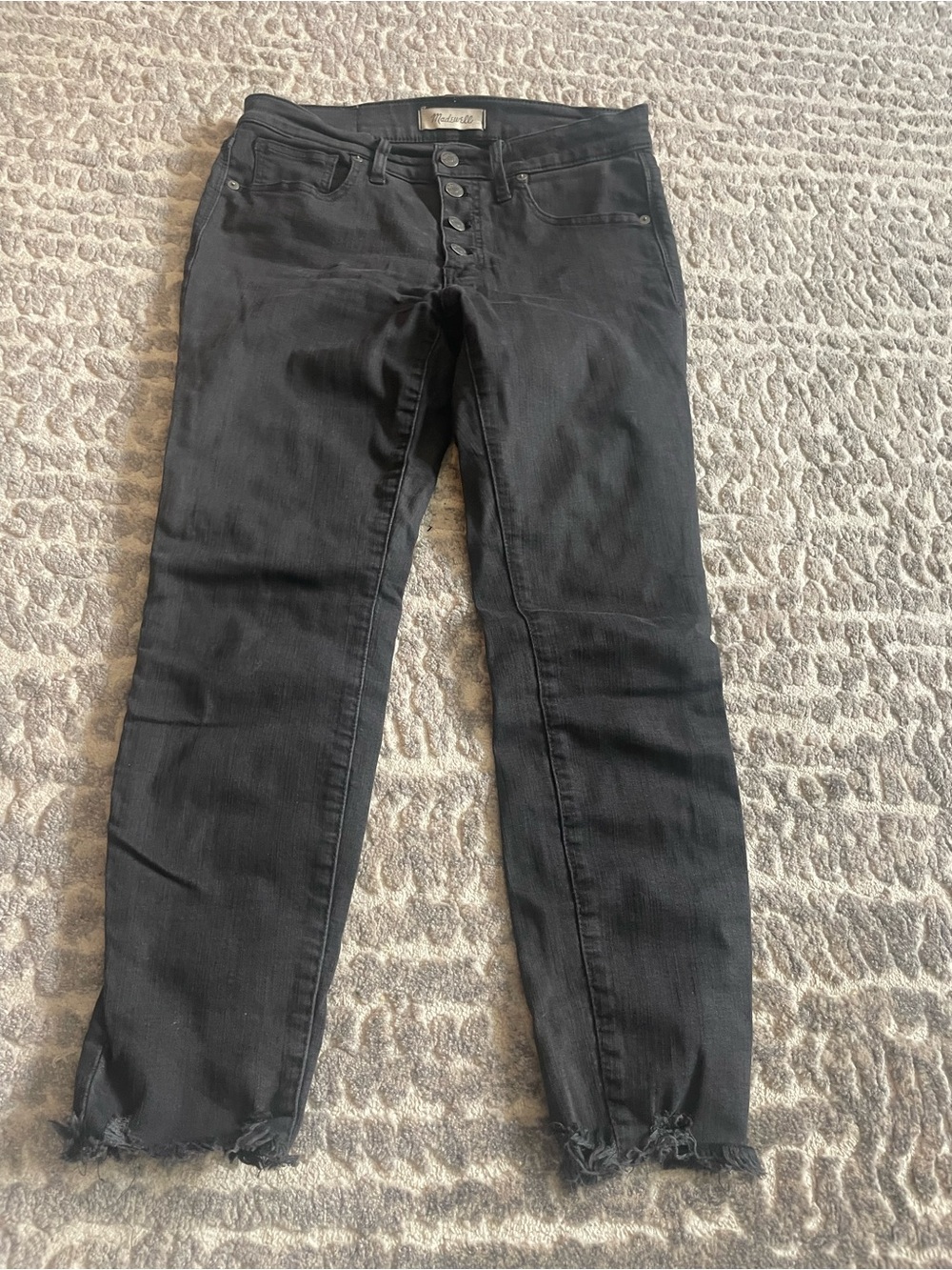 Madewell Black Button-Fly Ankle Crop Jeans